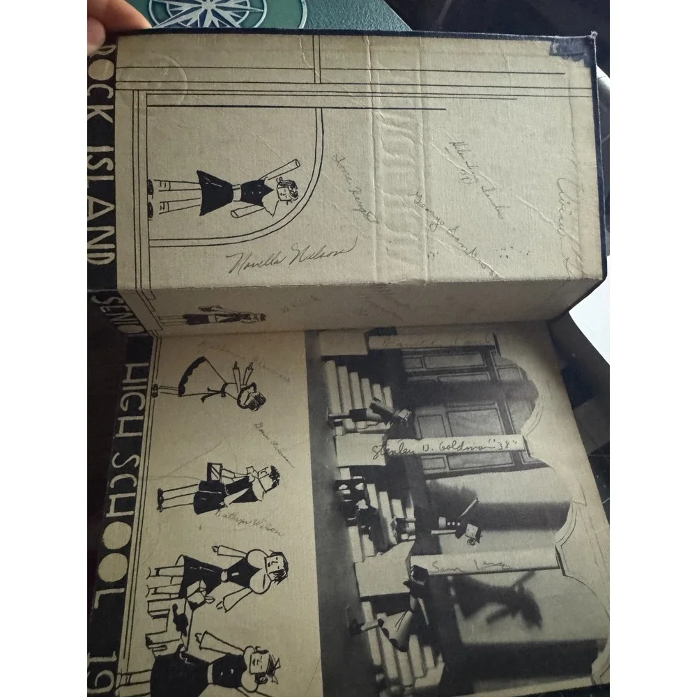 1937 Rock Island HIGH SCHOOL Rock Island IL‎ Illinois Yearbook Watchtower Signed
